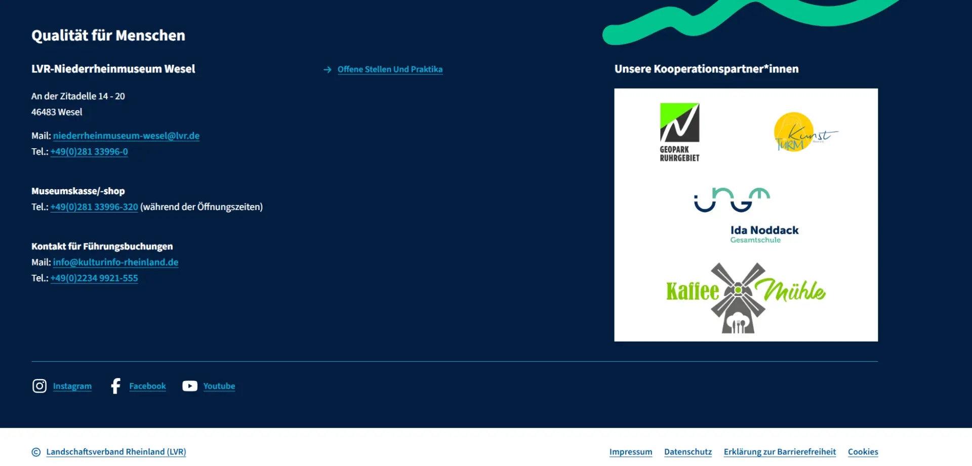 Das Bild zeigt den Footer.